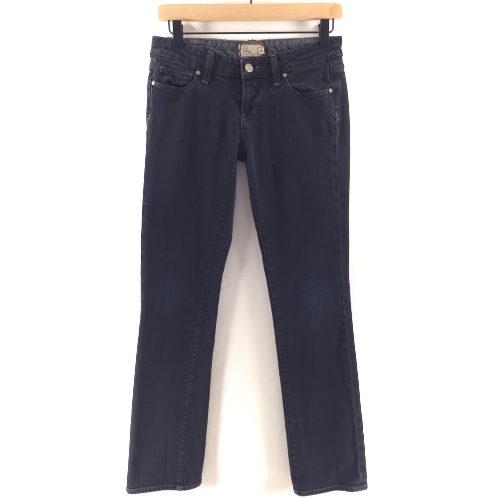 Paige Women Jeans Premium Denim 26 Dark Indigo Straight Leg Low Rise Made in USA